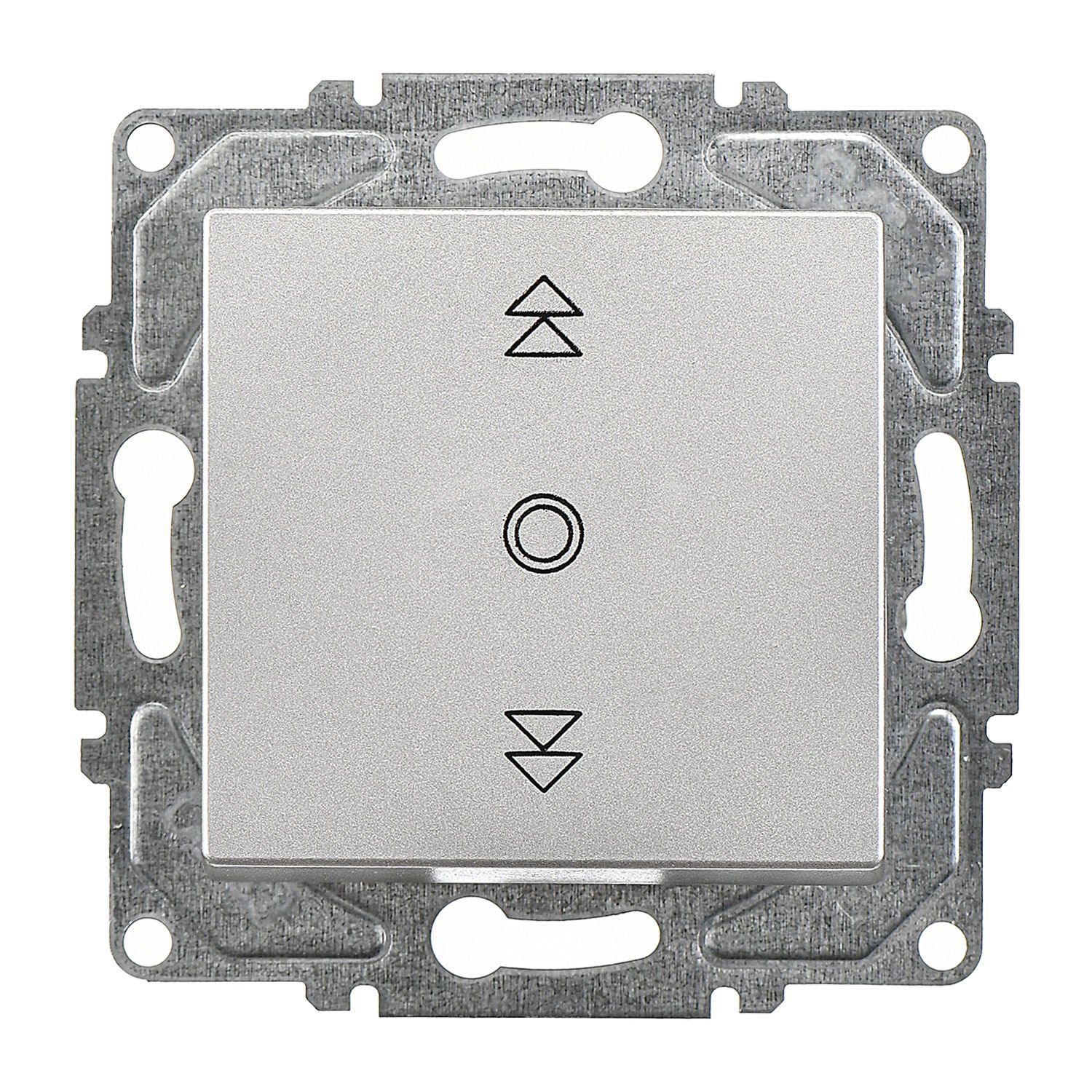 Günsan Eqona Gümüş Vidalı Jaluzi Kumanda Anahtarı - Tek Düğmeli 10AX 250V