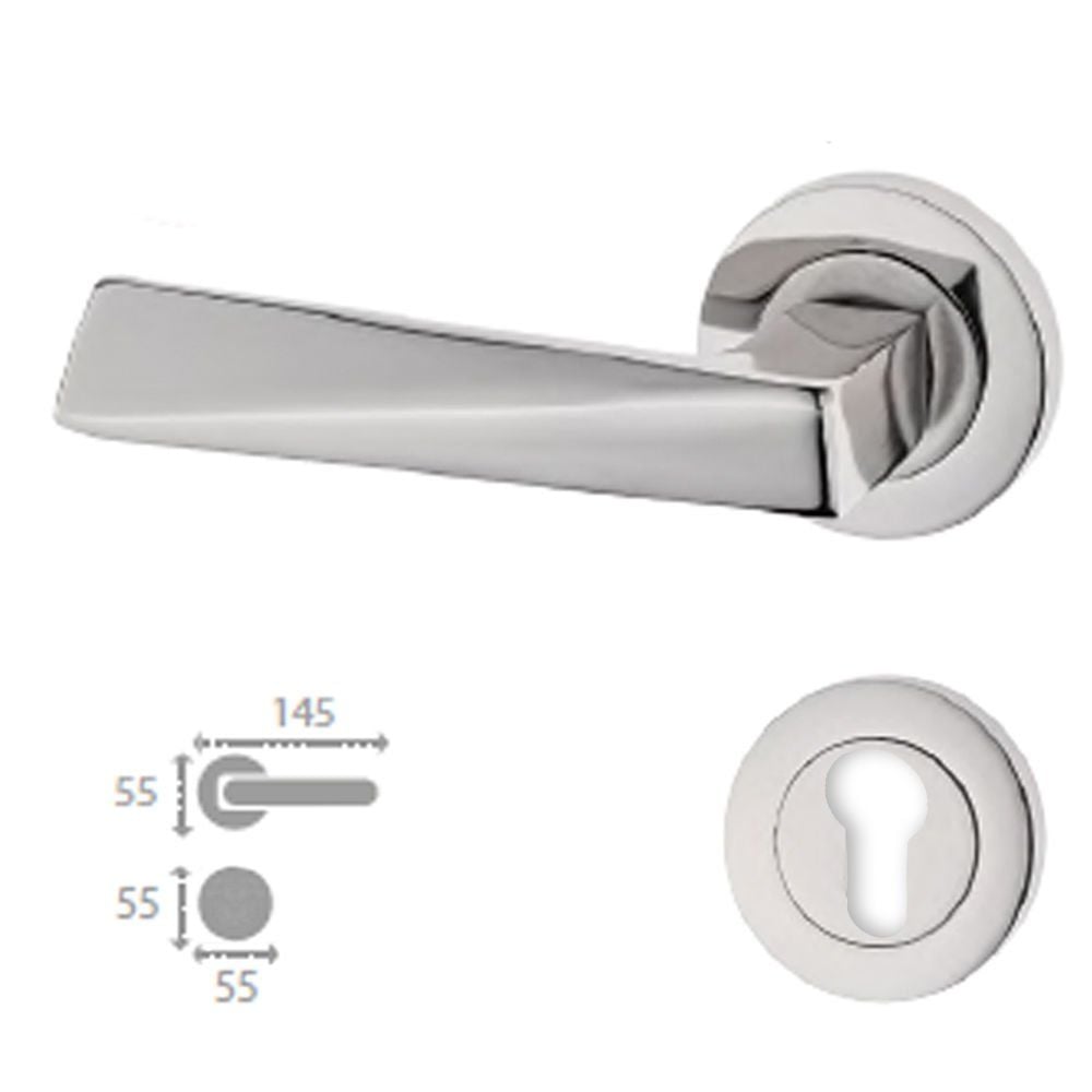 Piramit Rozetli Kapı Kolu Saten Nikel Rozetli Yale Sol (adet)