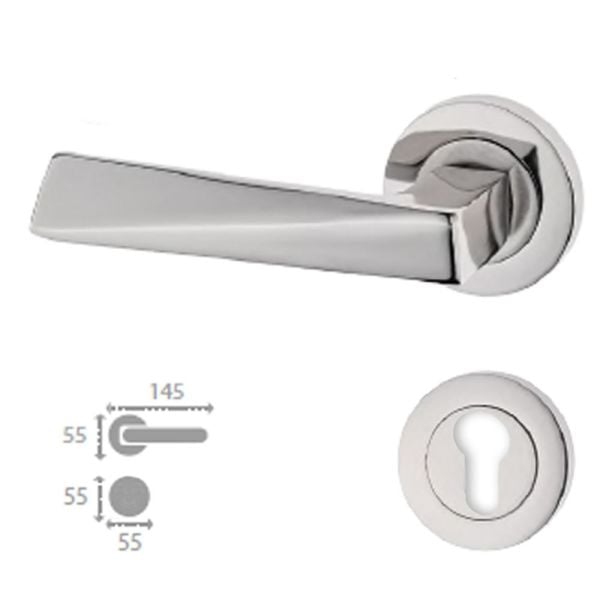 Piramit Rozetli Kapı Kolu Saten Nikel Rozetli Yale Sol (adet)