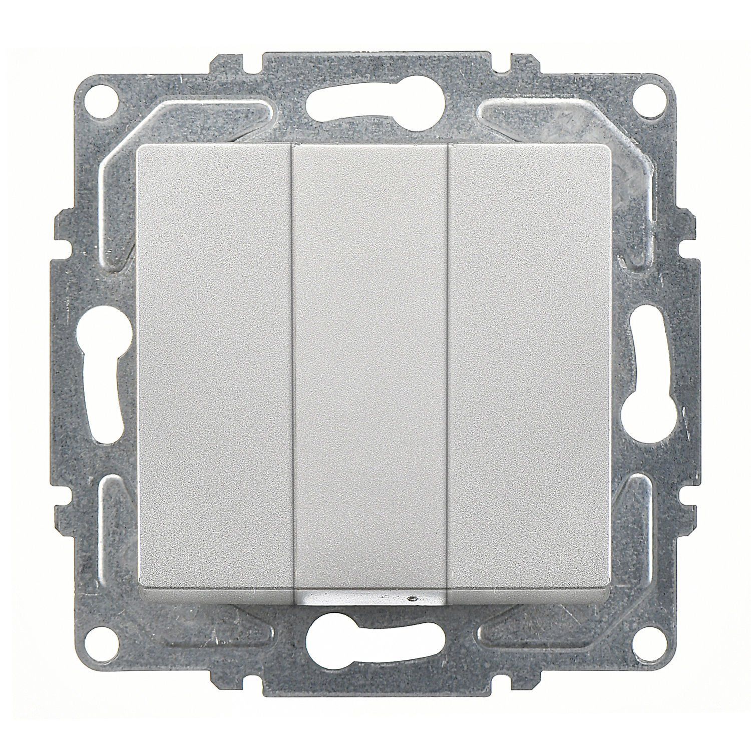 Günsan Eqona Gümüş Vidalı Üçlü Anahtar 10AX 250V