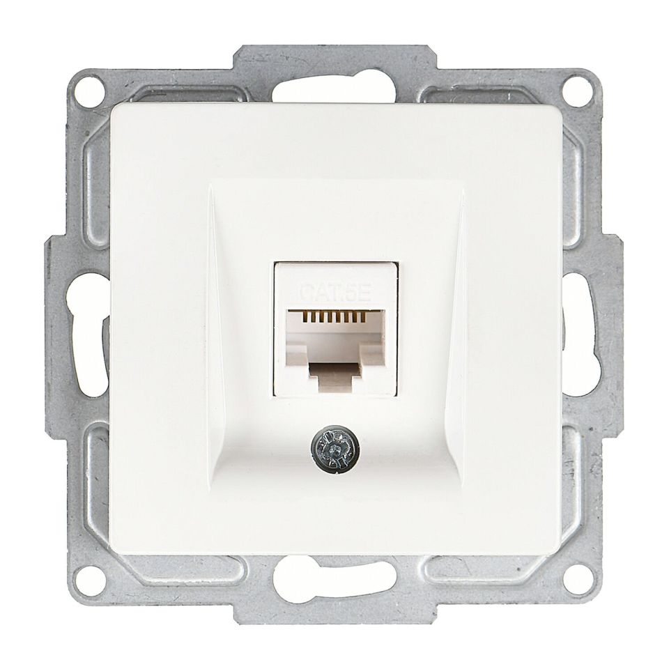 Günsan Visage Beyaz Vidalı Tekli Data Prizi (RJ45 Cat5E)