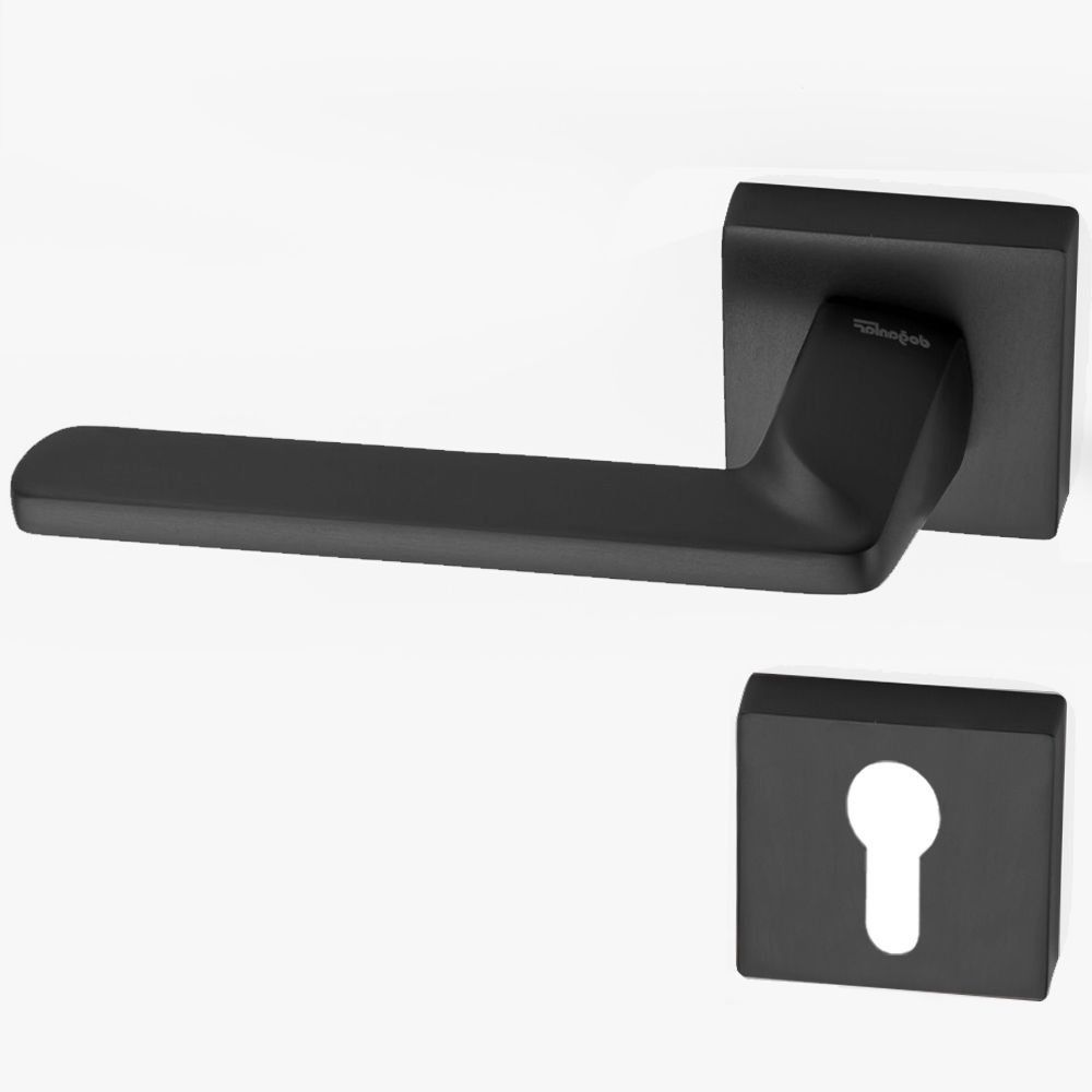 Doğanlar Radya Mat Siyah Rozetli Sol Yale Kapı Kolu