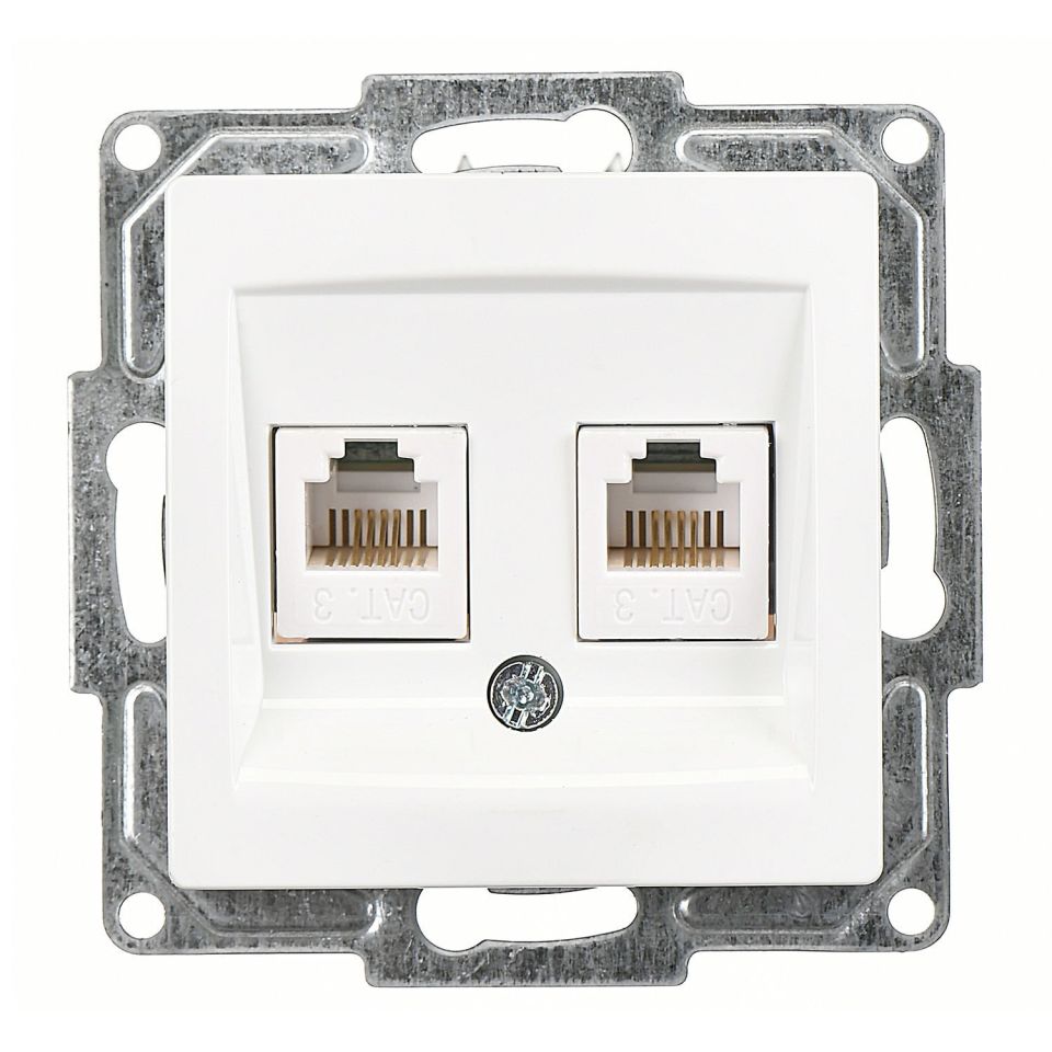 Günsan Visage İkili Nümeris Telefon Prizi (2 x Cat3) Beyaz