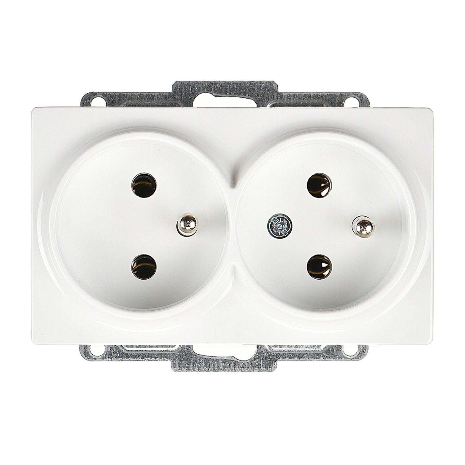 Günsan Visage Beyaz İkili UPS Priz- 16A 250V - Vidalı