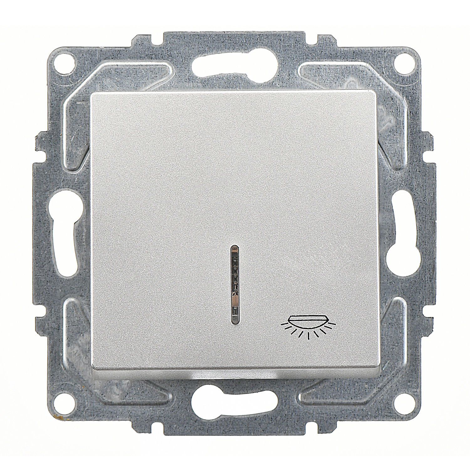 Günsan Eqona Gümüş Vidalı Eqona Işıklı Liht Anahtar