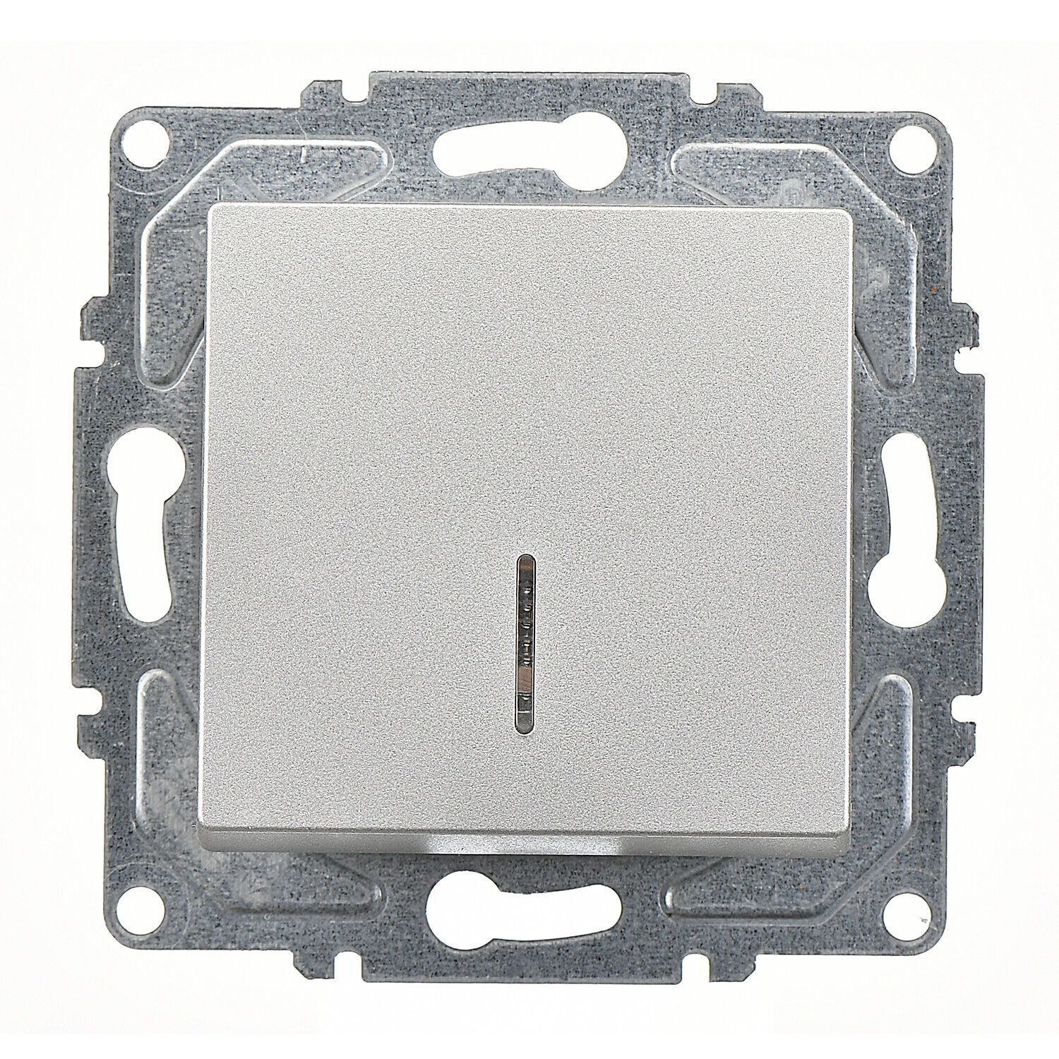 Günsan Eqona Gümüş Vidalı Eqona Işıklı Anahtar