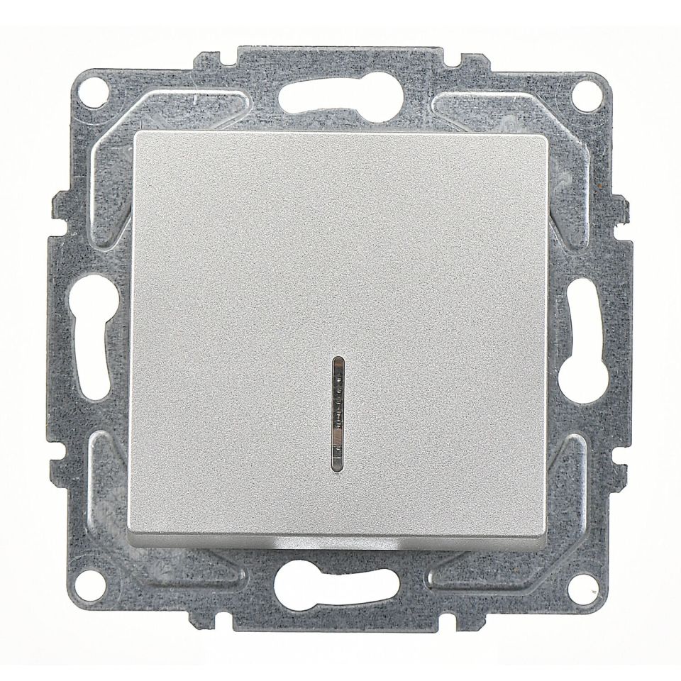 Günsan Eqona Gümüş Vidalı Eqona Işıklı Anahtar