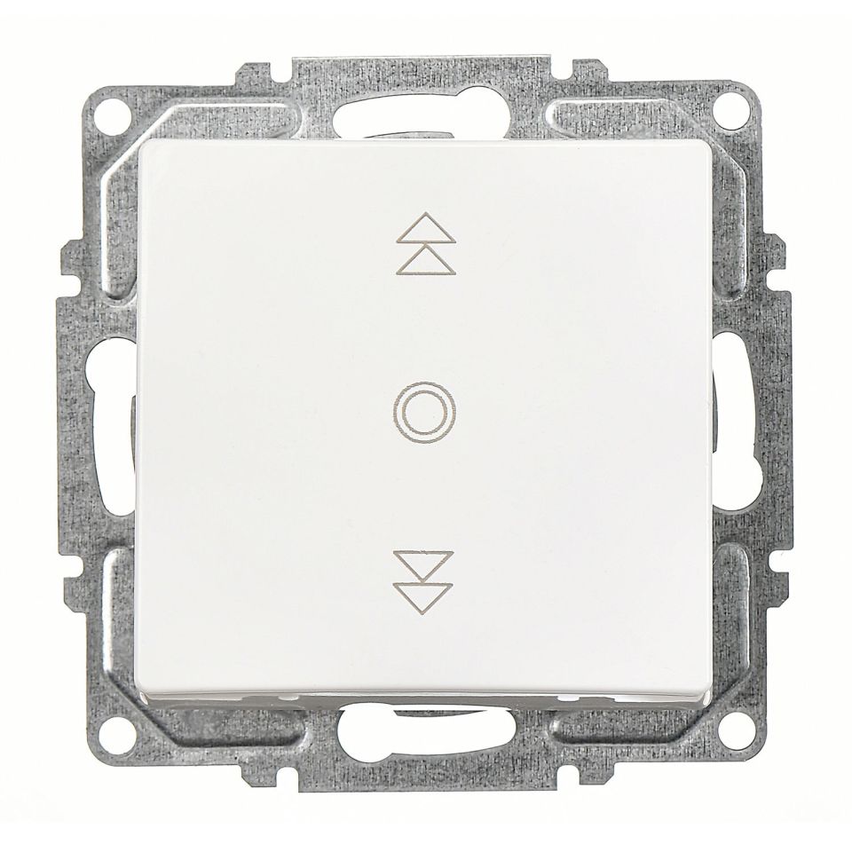 Günsan Visage Beyaz Vidalı Jaluzi Kumanda Anahtarı - Tek Düğmeli 10AX 250V