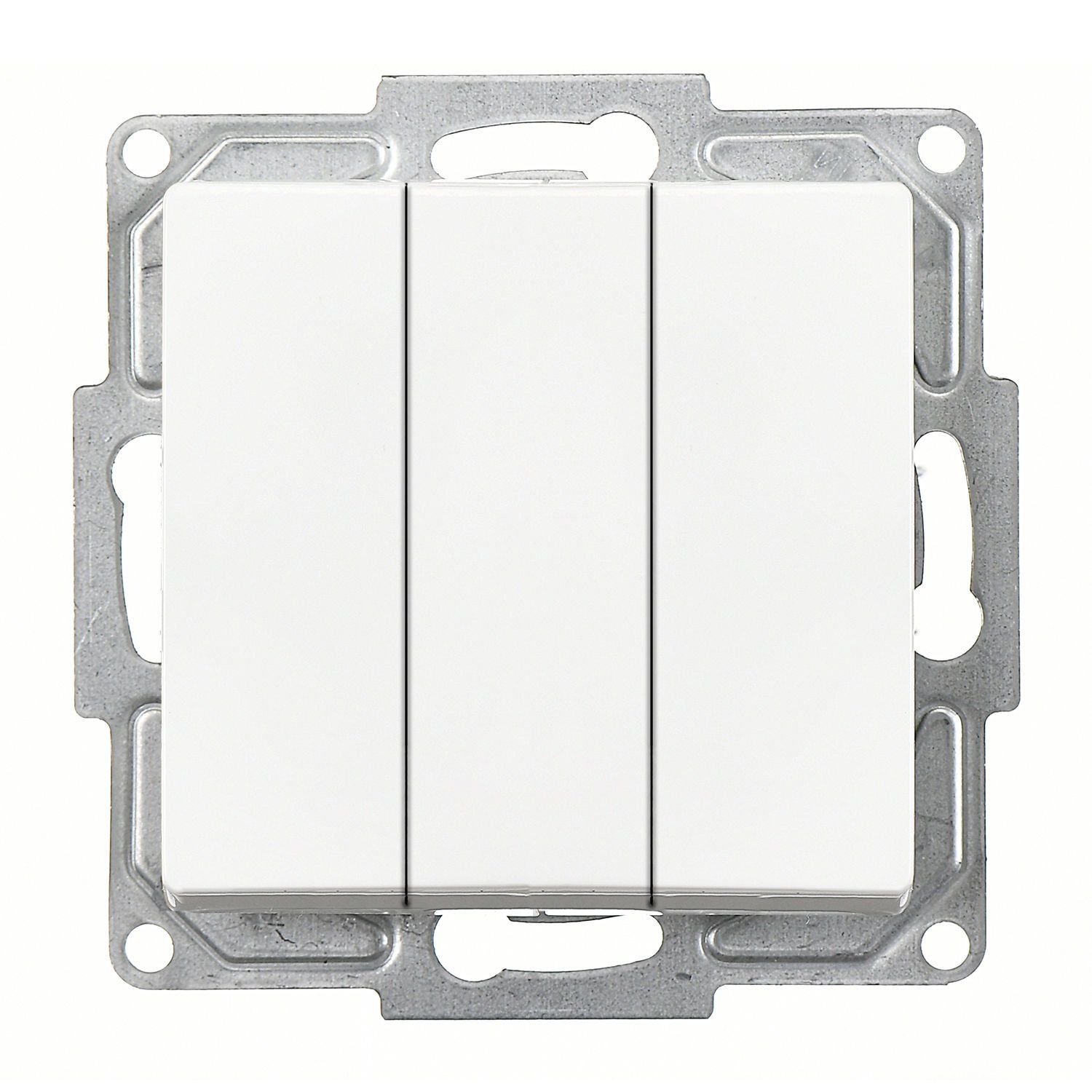 Günsan Visage Beyaz Vidalı Üçlü Anahtar 10AX 250V