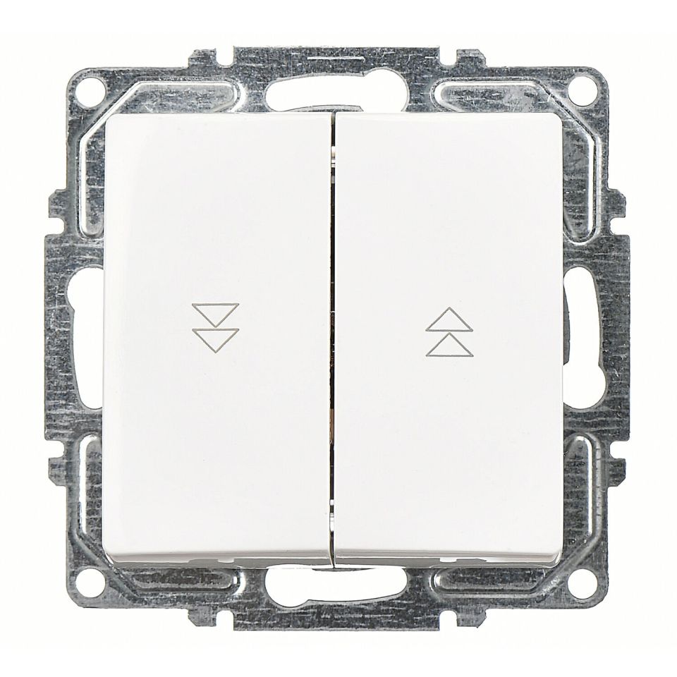 Günsan Visage Beyaz Vidalı Jaluzi Kumanda Anahtarı - İki Düğmeli 10AX 250V