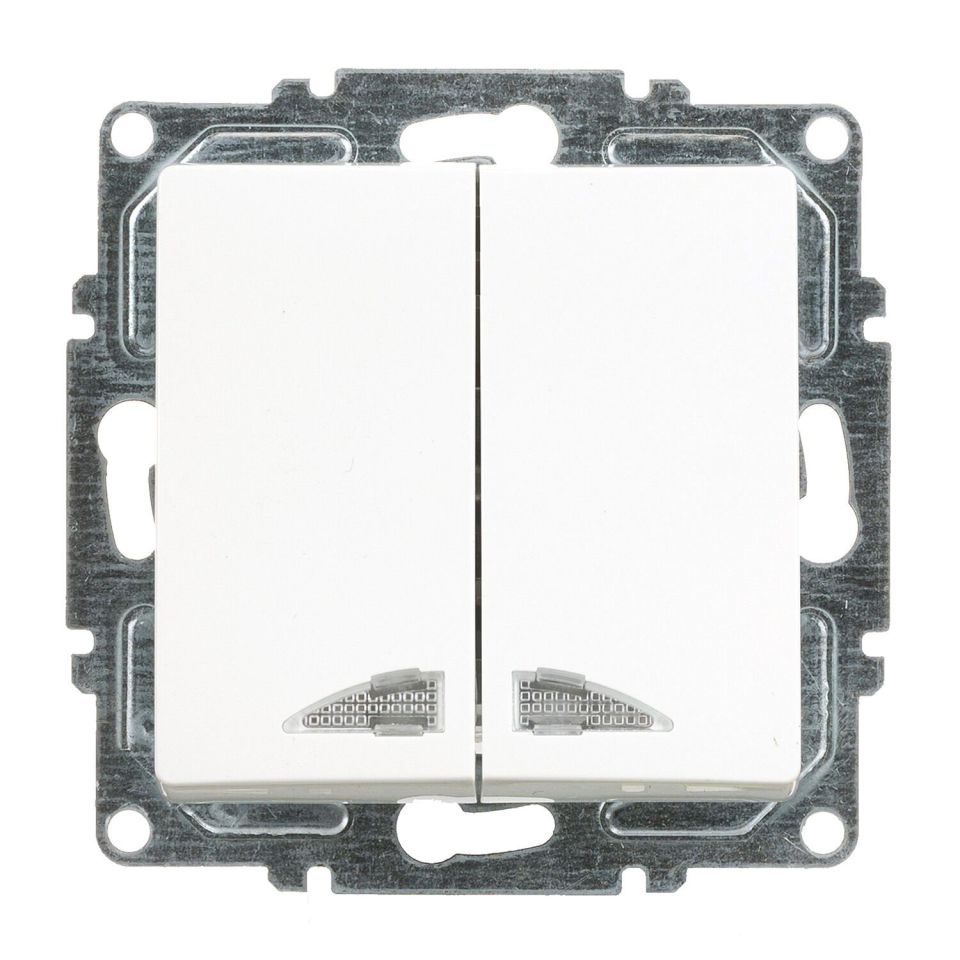 Günsan Visage Beyaz Vidalı Işıklı Komütatör