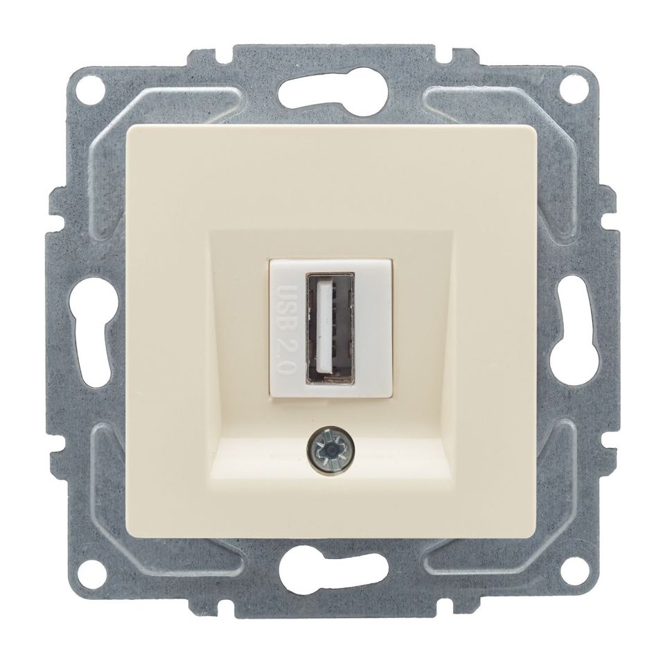 Günsan Eqona Krem Vidalı USB Data Prizi