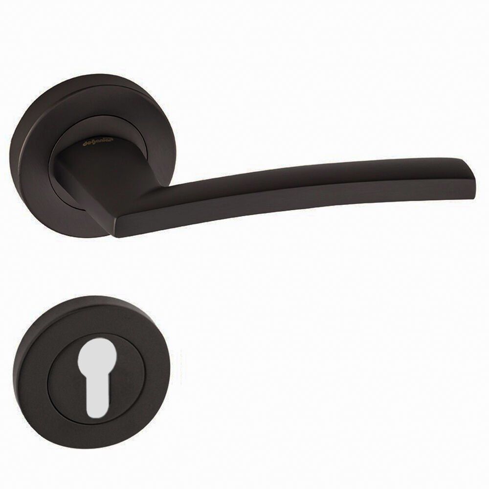 Doğanlar Rodos Mat Siyah Rozetli Yale Kapı Kolu Sağ