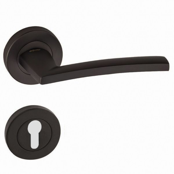 Doğanlar Rodos Mat Siyah Rozetli Yale Kapı Kolu Sağ