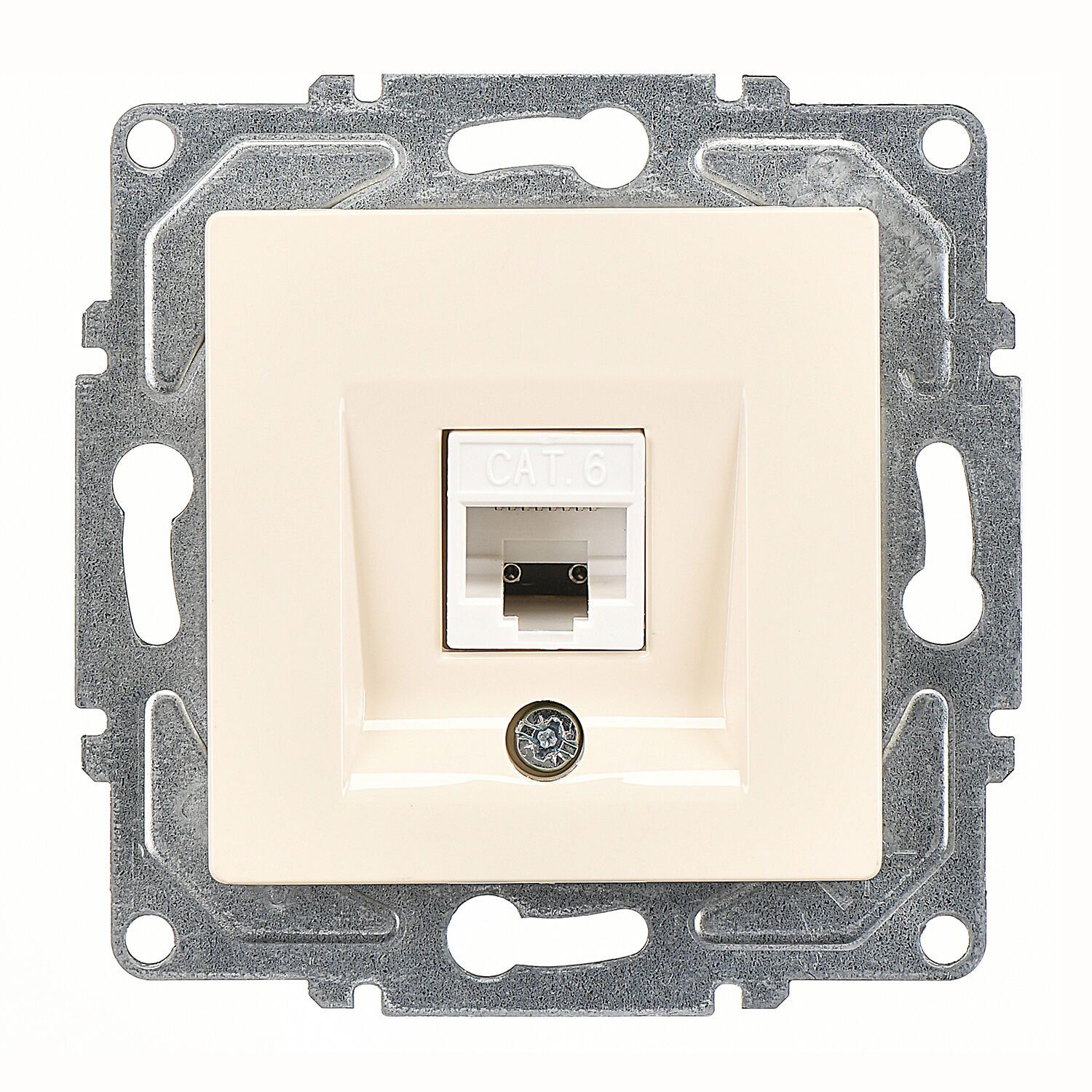 Günsan Eqona Krem Vidalı Tekli Data Prizi (RJ45 Cat6)