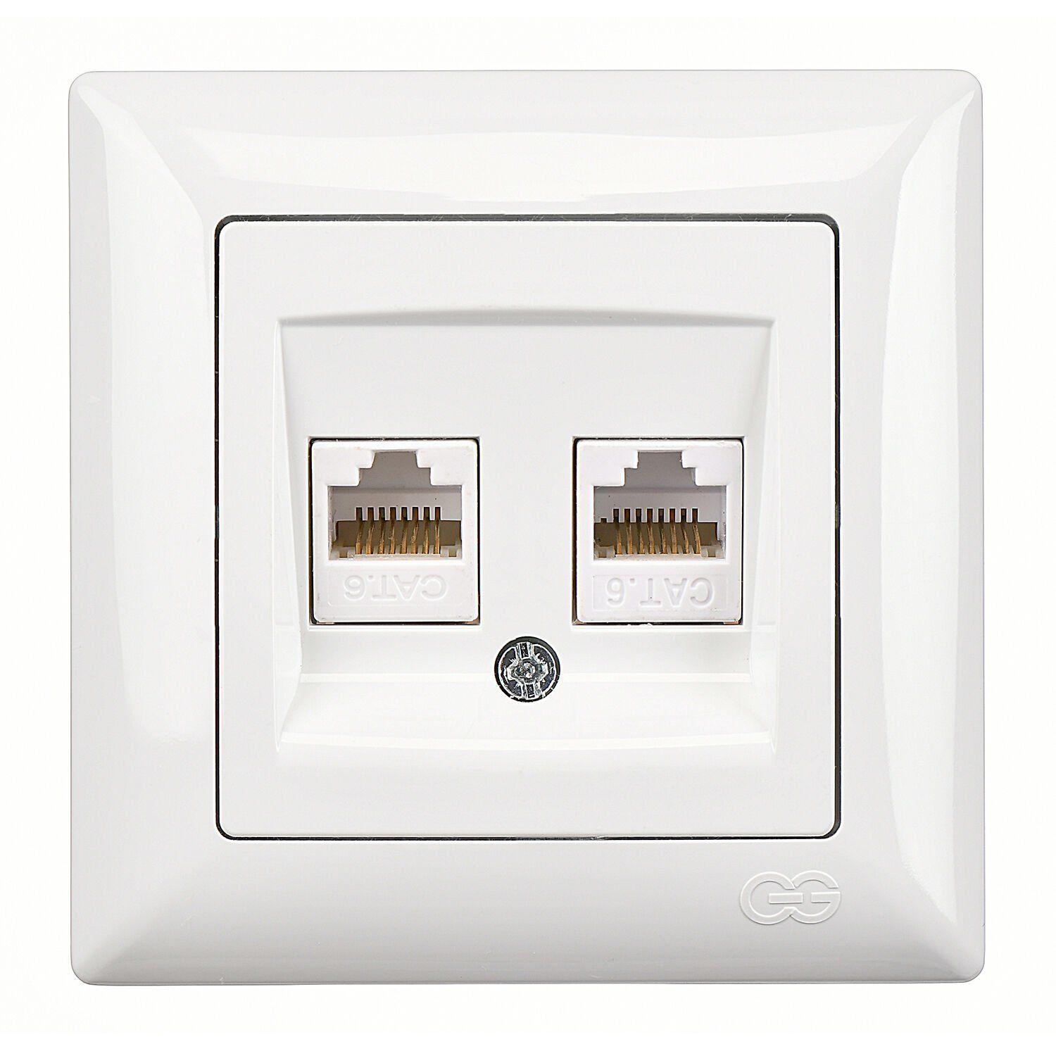 Günsan Visage İkili Data Prizi (2 x RJ45 Cat6) Beyaz