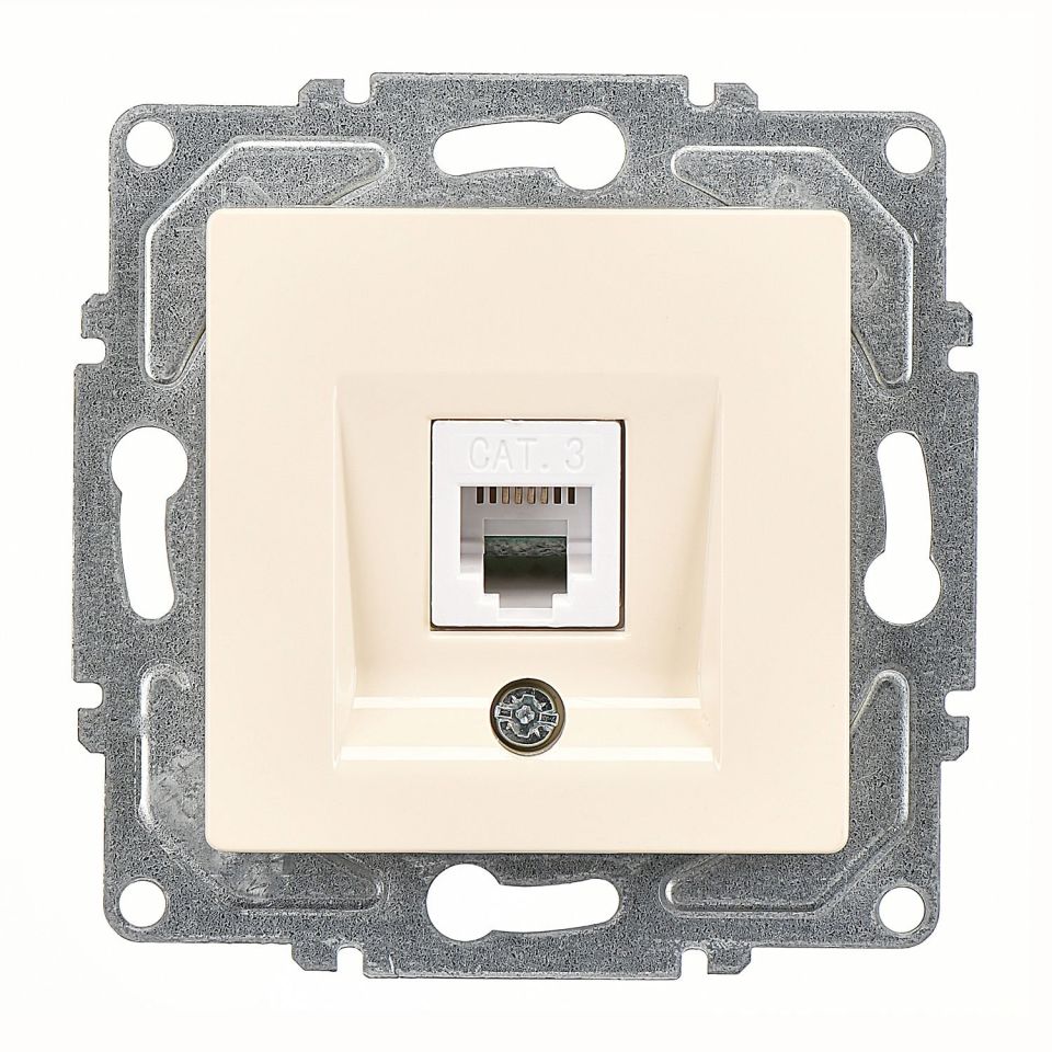 Günsan Eqona Krem Vidalı Nümeris Telefon Prizi (Cat3)