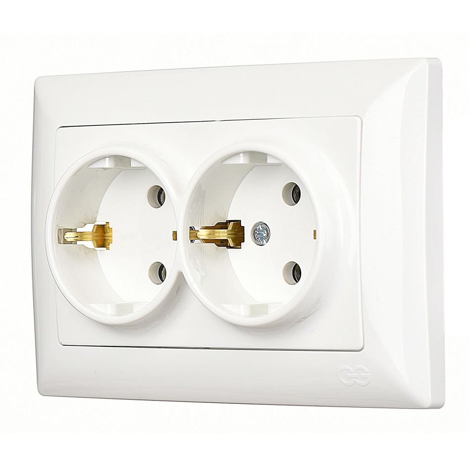 Günsan Visage İkili Topraklı Priz Beyaz