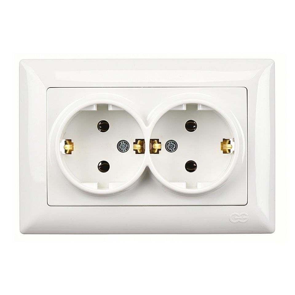 Günsan Visage İkili Topraklı Priz Beyaz