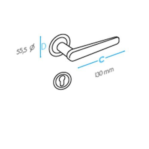 Dilara Saten Nikel Kapı Kolu Rozetli Yale Sağ (ADET)