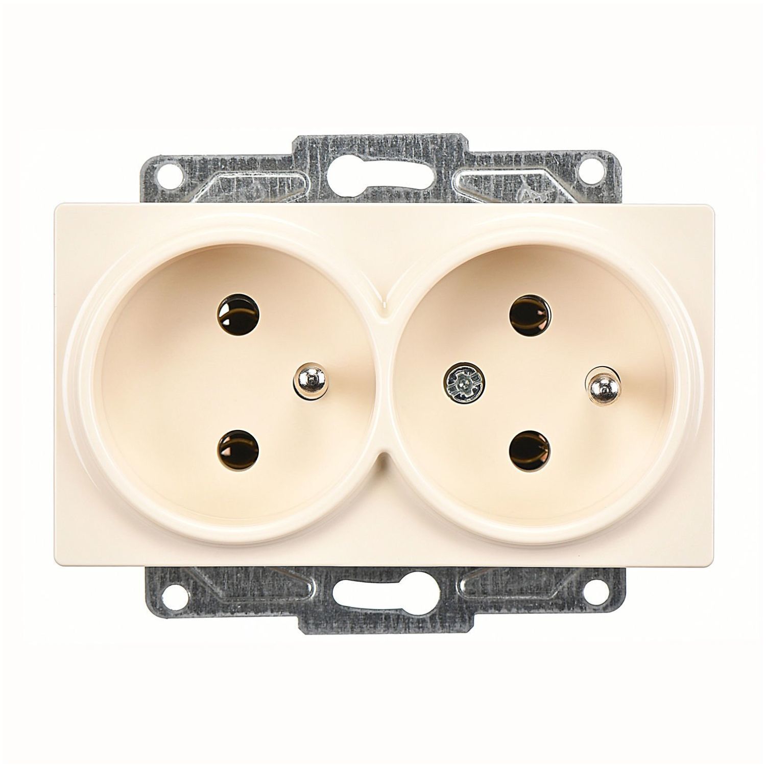 Günsan Eqona Krem İkili UPS Priz- 16A 250V - Vidalı