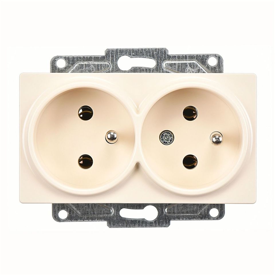 Günsan Eqona Krem İkili UPS Priz- 16A 250V - Vidalı