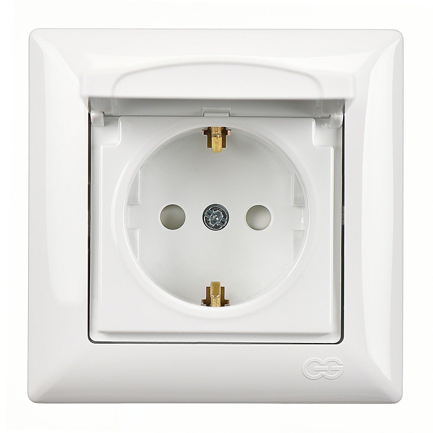 Günsan Visage Çocuk Korumalı Kapaklı Topraklı Priz Beyaz