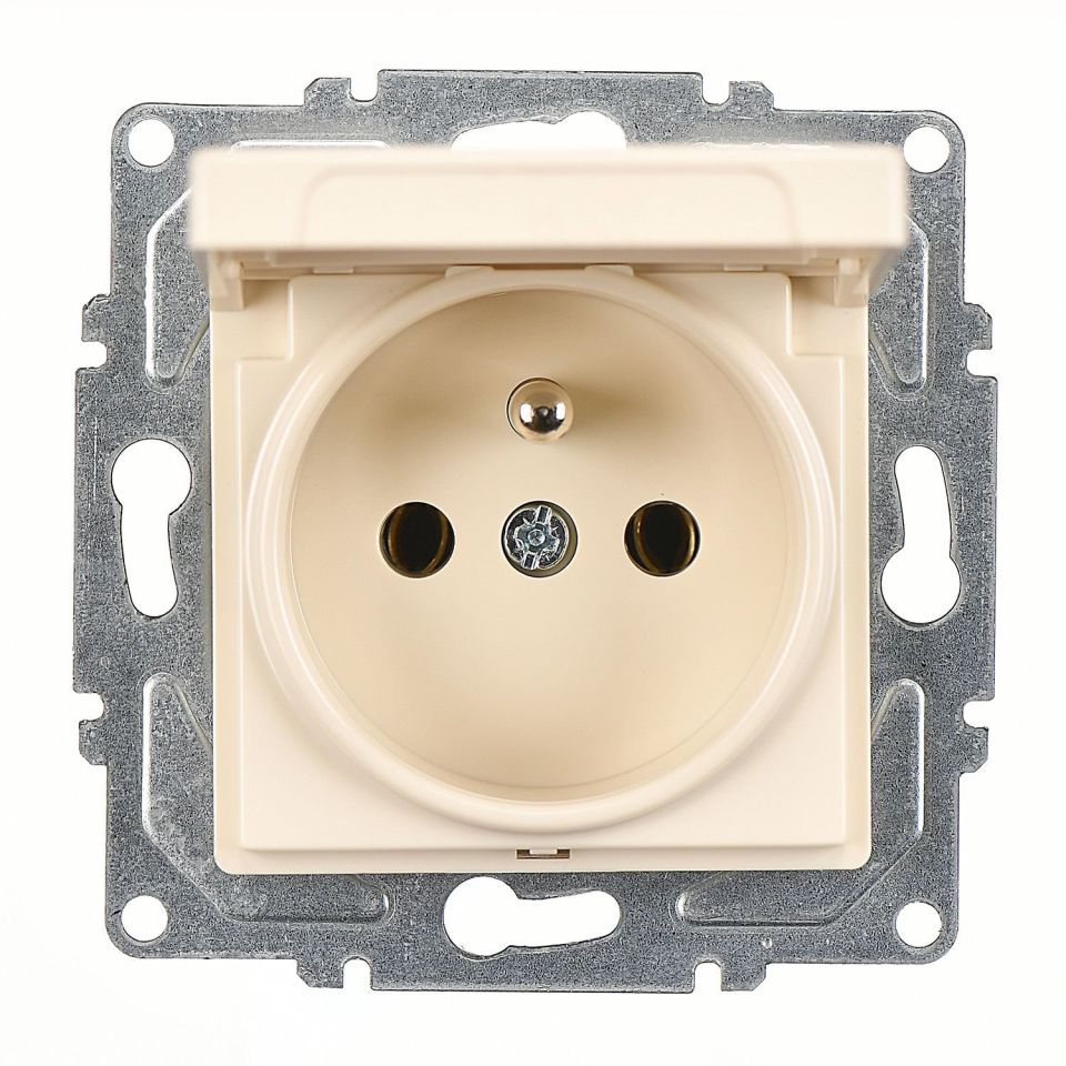 Günsan Eqona Krem Kapaklı UPS Priz - Vidalı