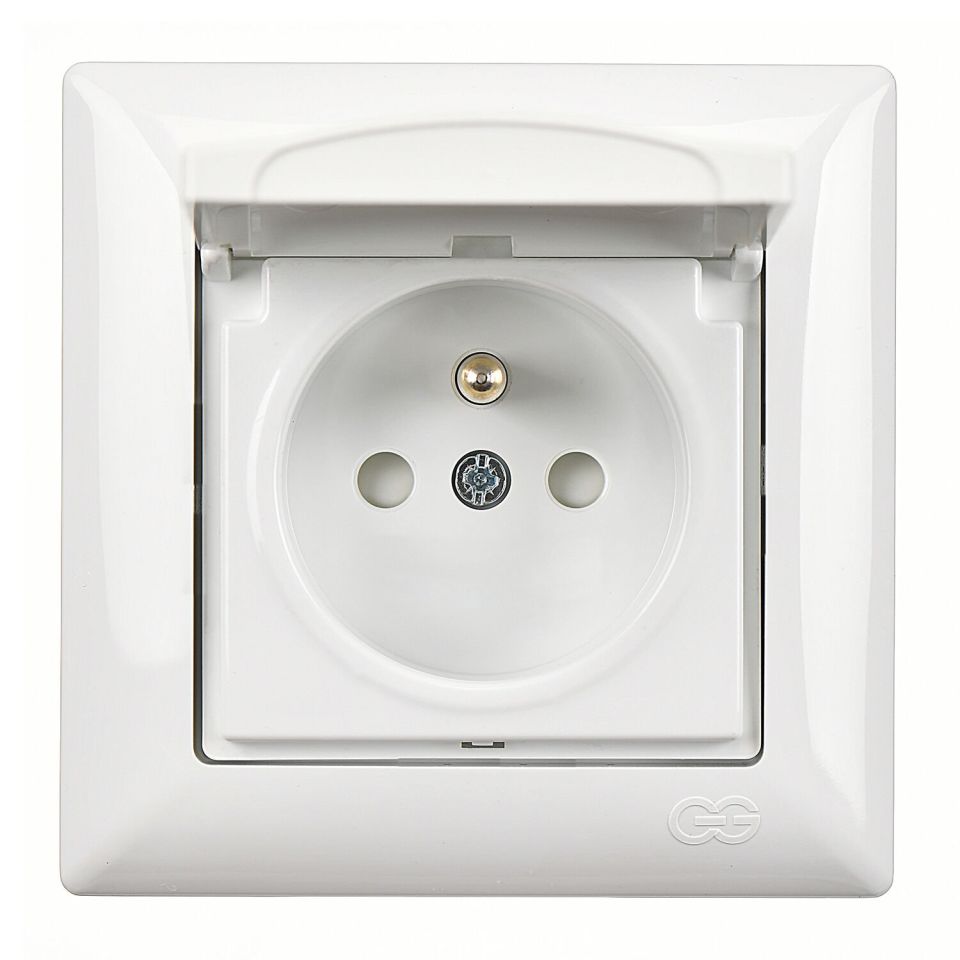 Günsan Visage Çocuk Korumalı Kapaklı UPS Priz Beyaz