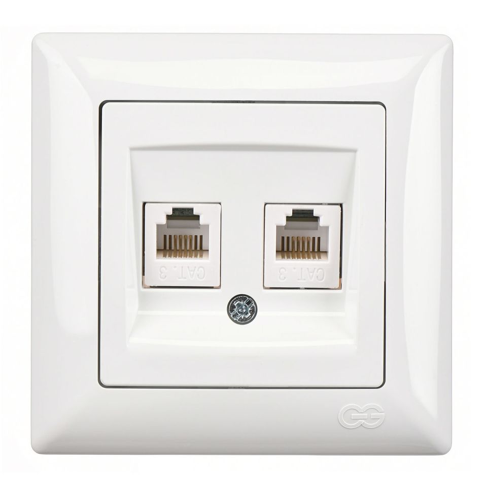 Günsan Visage İkili Nümeris Telefon Prizi (2 x Cat3) Beyaz