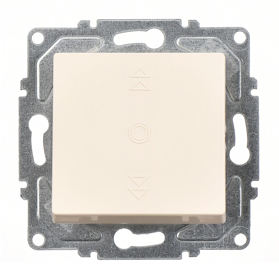 Günsan Eqona Krem Vidalı Jaluzi Kumanda Anahtarı - Tek Düğmeli 10AX 250V