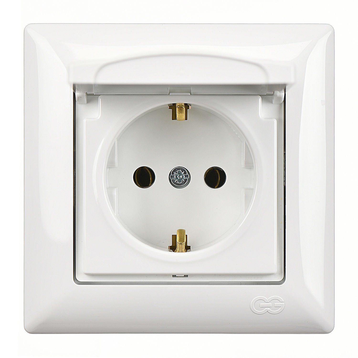 Günsan Visage Kapaklı Topraklı Priz Beyaz