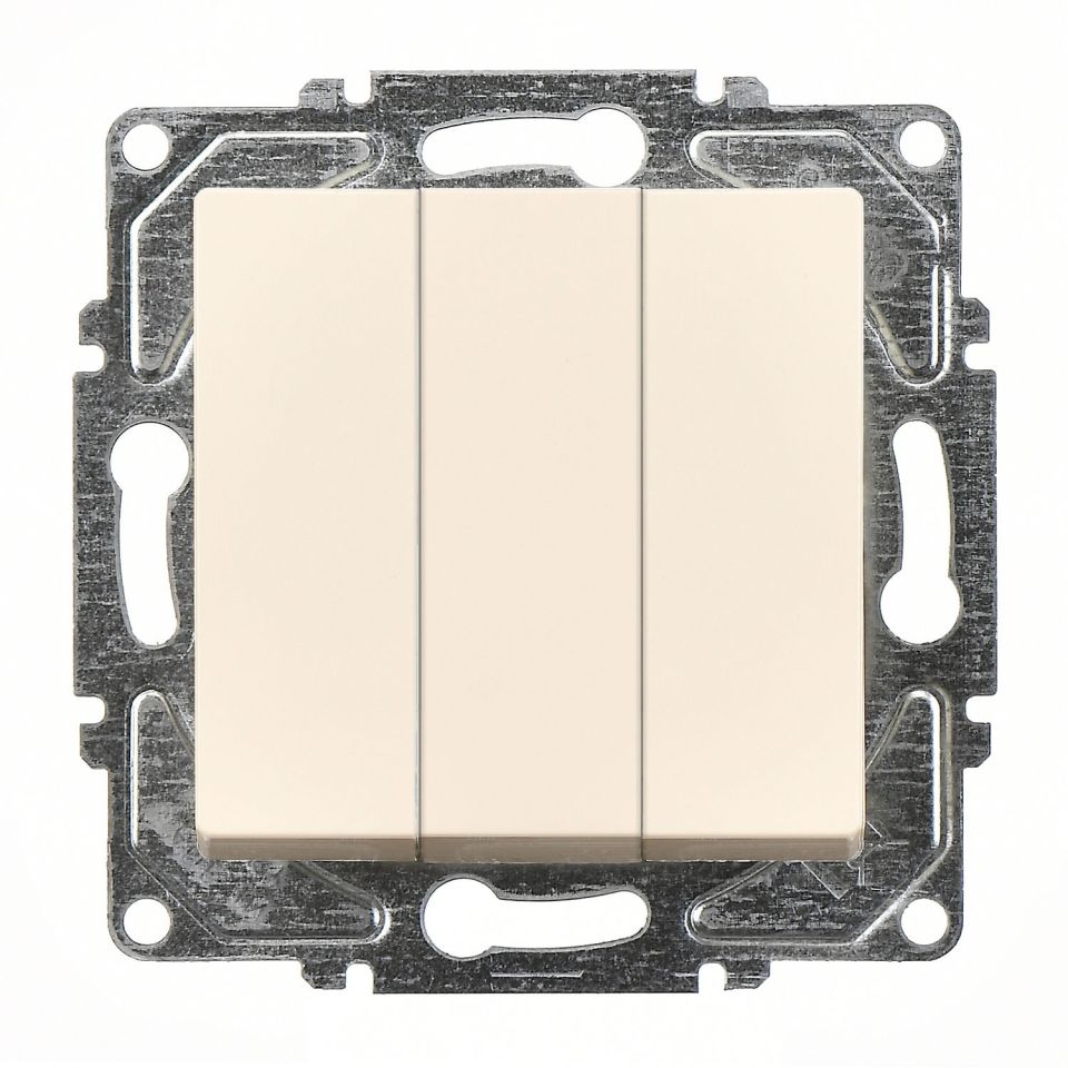 Günsan Eqona Krem Vidalı Üçlü Anahtar 10AX 250V