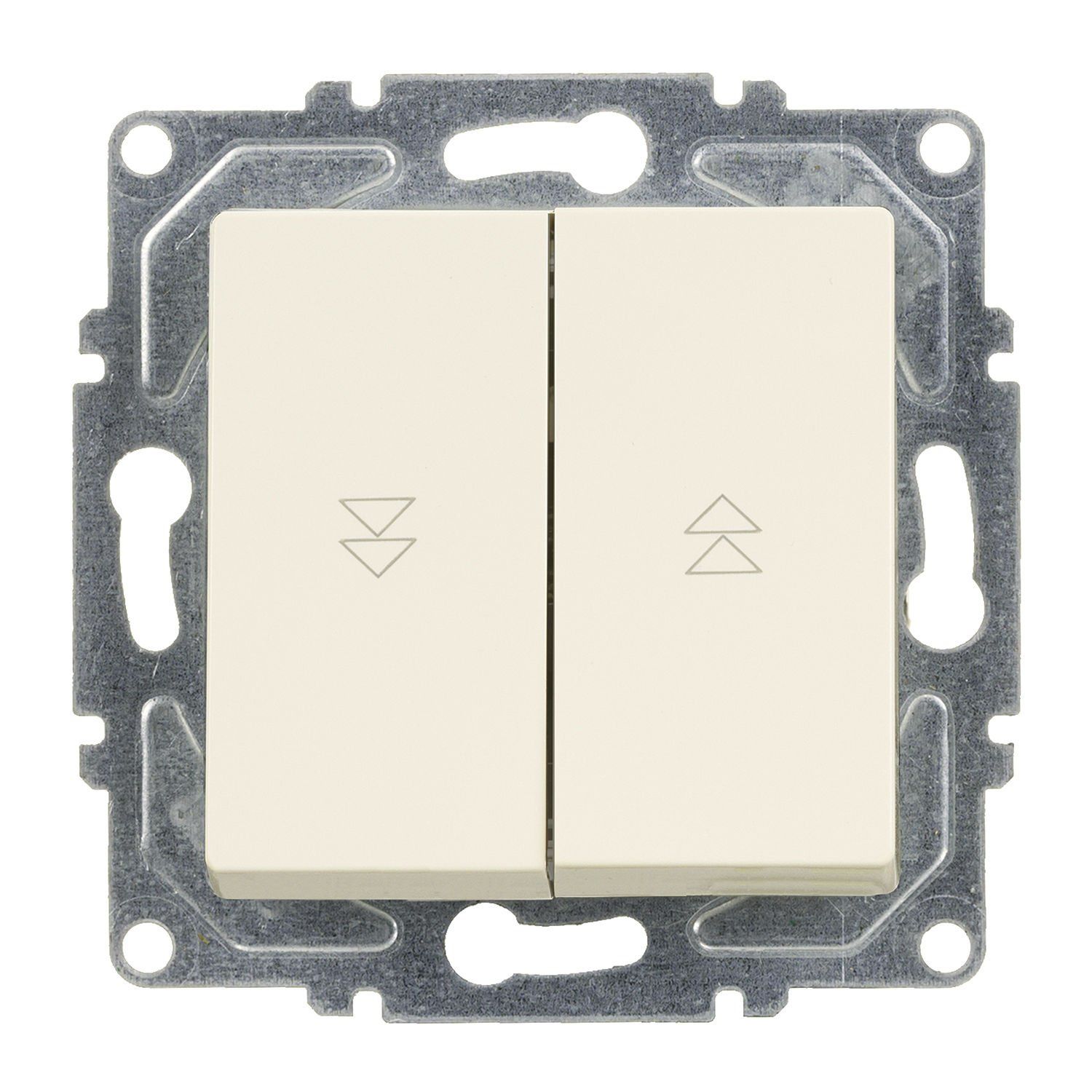 Günsan Eqona Krem Vidalı Jaluzi Kumanda Anahtarı - İki Düğmeli 10AX 250V