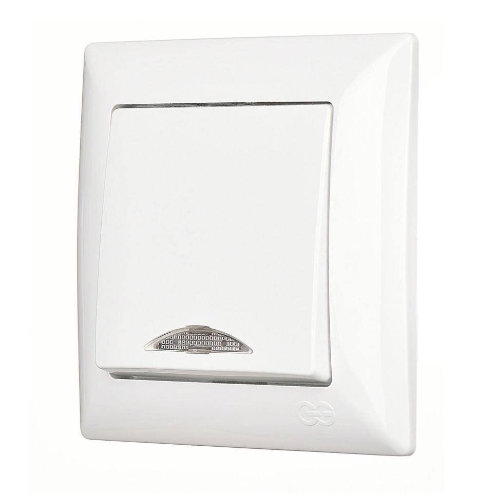 Günsan Visage Işıklı Anahtar Beyaz