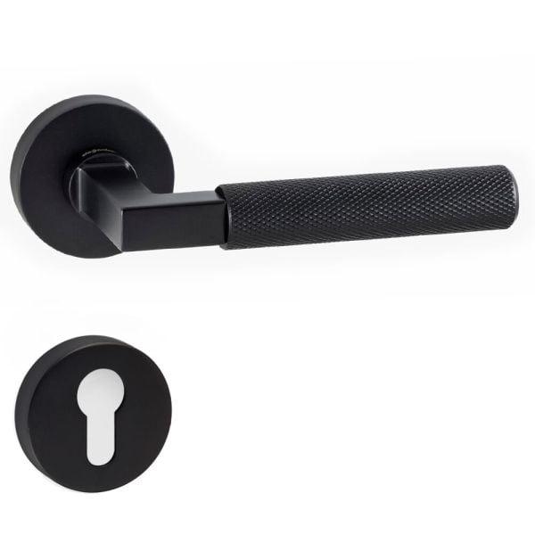 DOĞANLAR BT MAT SİYAH ROZETLİ KAPI KOLU TAKIM