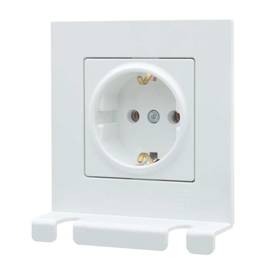 Günsan Eqona Beyaz Pratik Fiş Tutucu Topraklı Priz - Vidalı