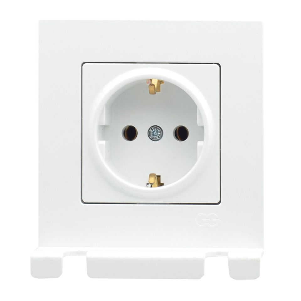Günsan Eqona Beyaz Pratik Fiş Tutucu Topraklı Priz - Vidalı