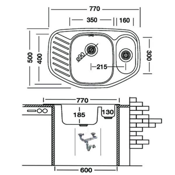 CUPİD EX171 KÖŞE ANKASTRE MUTFAK EVYESİ SAĞ
