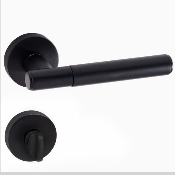 DOĞANLAR SORE MAT SİYAH ROZETLİ KAPI KOLU TAKIM