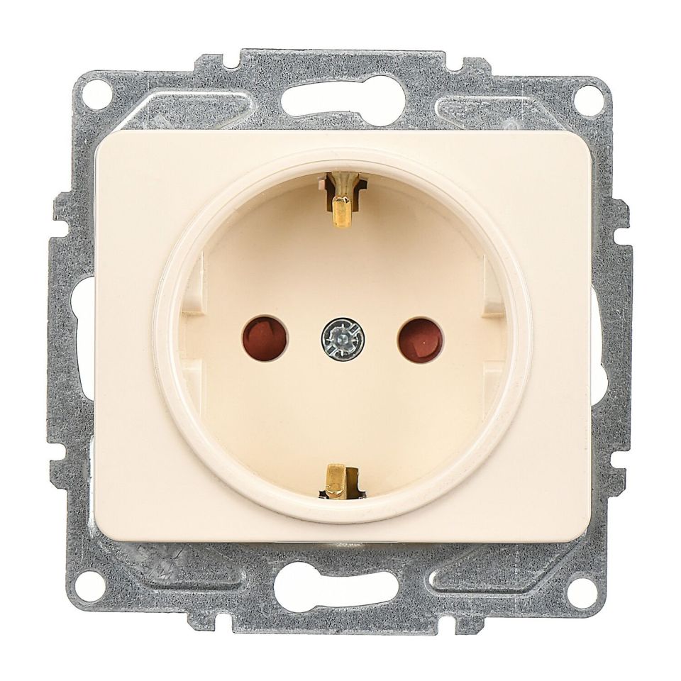 Günsan Fantasy Krem Çocuk Korumalı Kapaklı Topraklı Priz - Klipsli