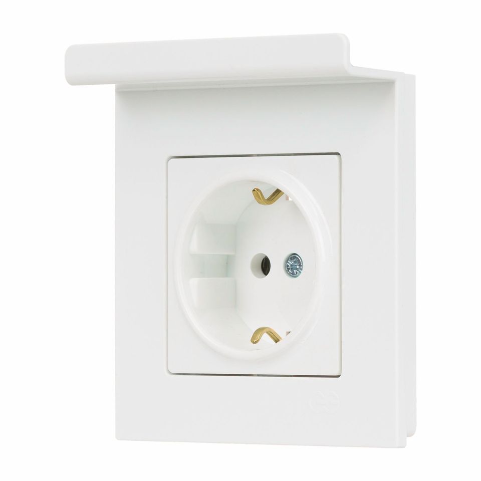 Günsan Valta Eqona Pratik Telefon Tutucu Topraklı Priz Beyaz