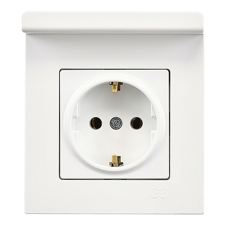 Günsan Valta Eqona Pratik Telefon Tutucu Topraklı Priz Beyaz