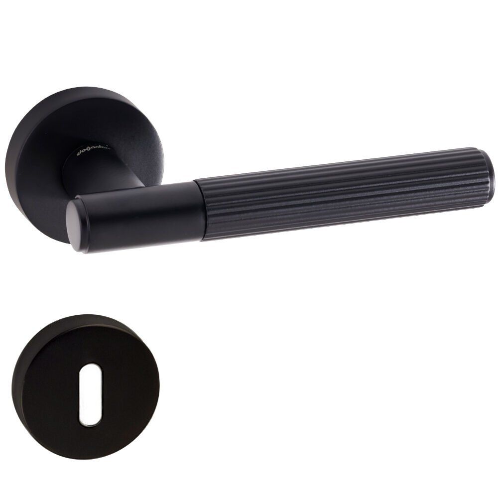 DOĞANLAR LORE MAT SİYAH ROZETLİ KAPI KOLU TAKIM