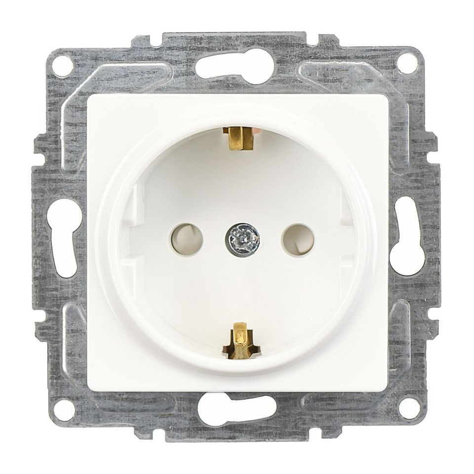 Günsan Eqona Beyaz Çocuk Korumalı Topraklı Priz - 16A 250V - Klipsli