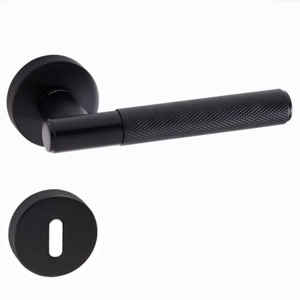 DOĞANLAR TORE MAT SİYAH ROZETLİ KAPI KOLU TAKIM