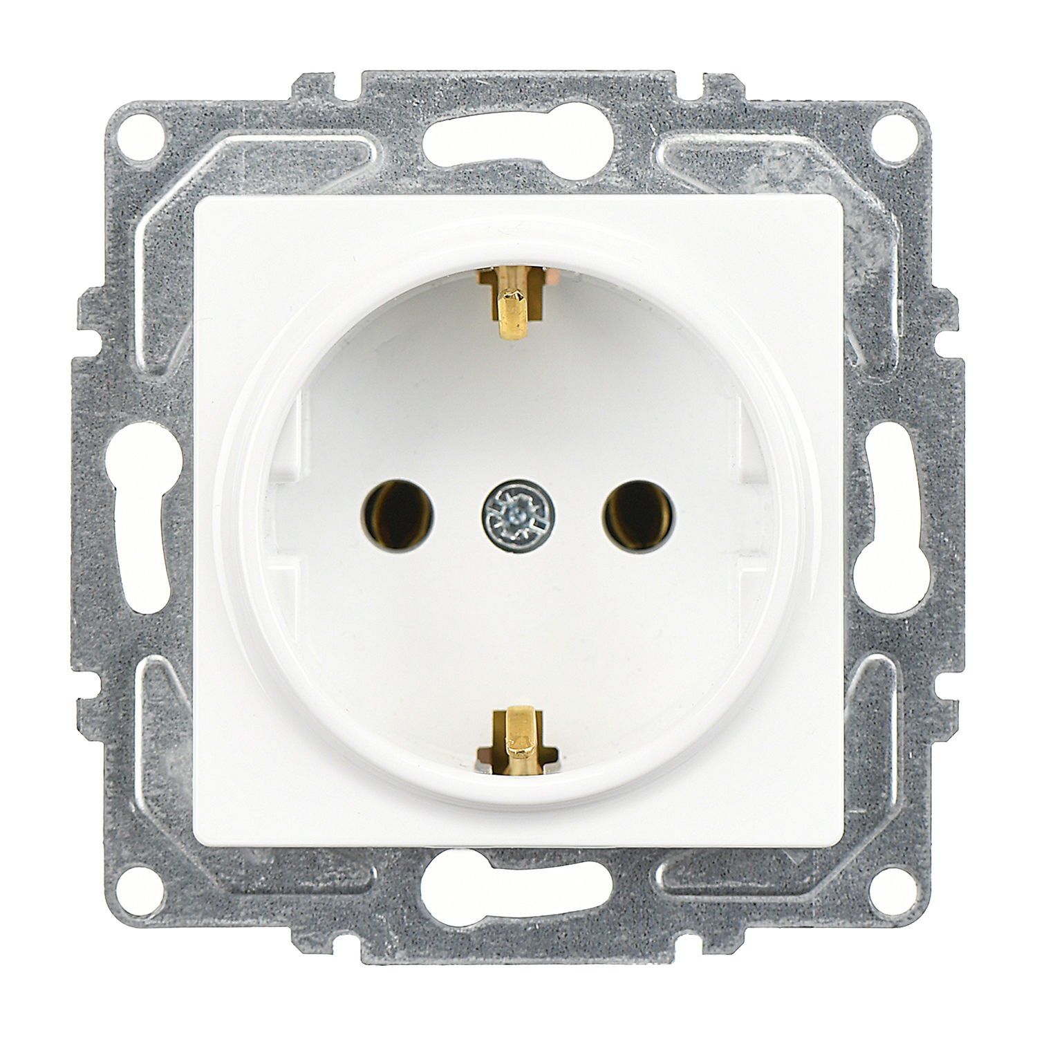 Günsan Eqona Beyaz Topraklı Priz- 16A 250V - Klipsli