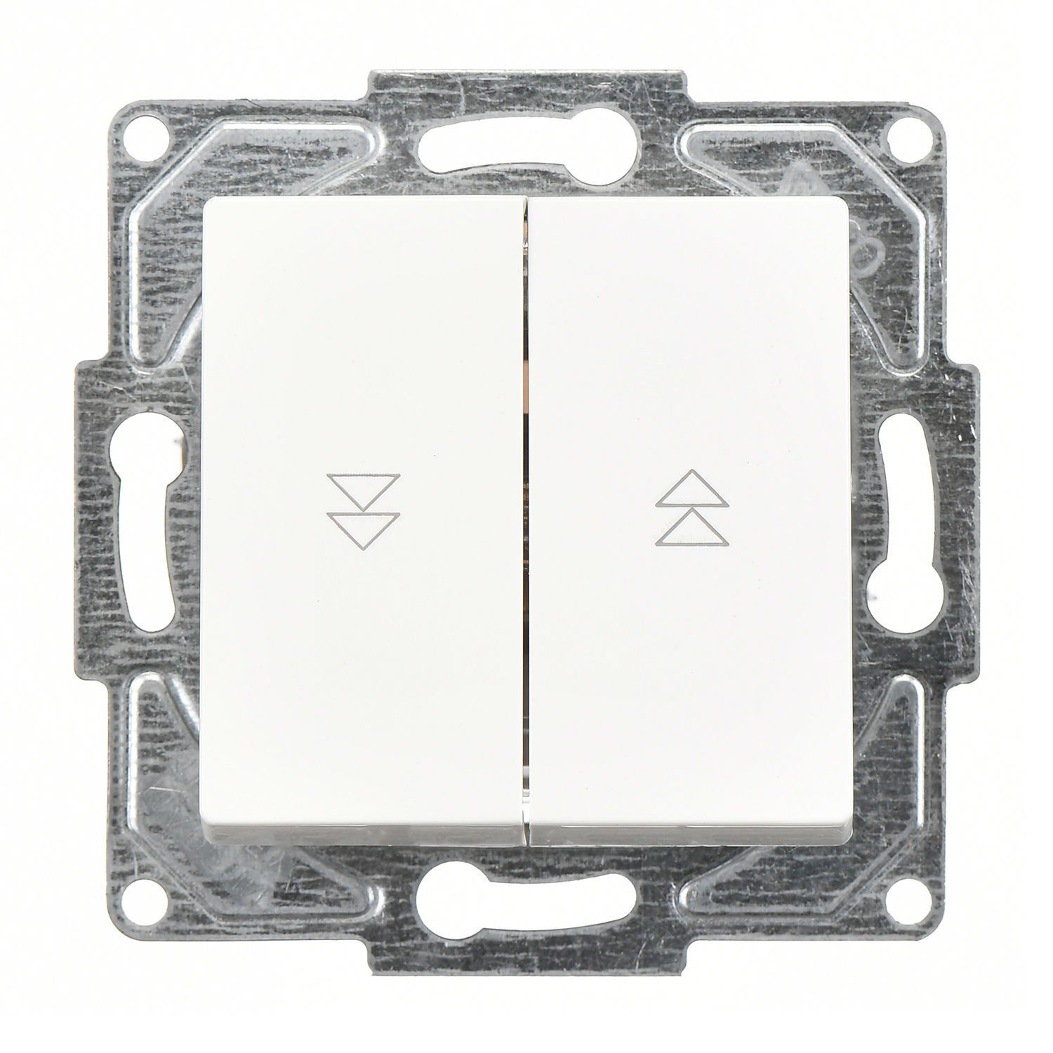 Günsan Eqona Beyaz Klipsli Jaluzi Kumanda Anahtarı - İki Düğmeli 10AX 250V (İki Düğmeli) (klipsli) Beyaz