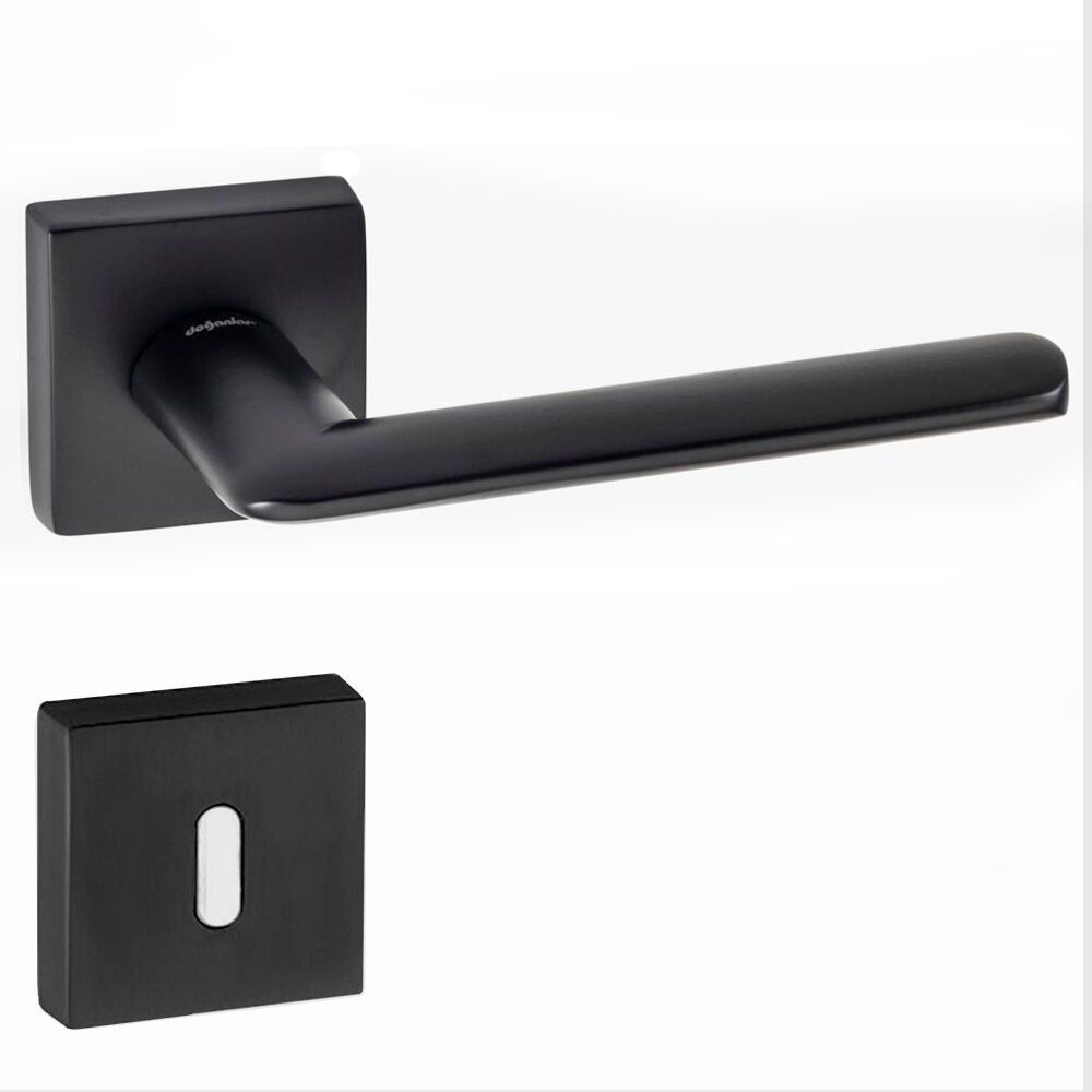 DOĞANLAR KANTE MAT SİYAH ROZETLİ KAPI KOLU TAKIM