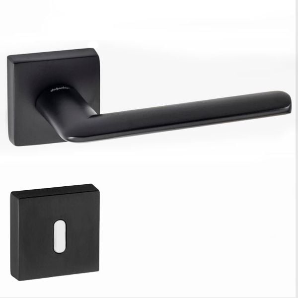 DOĞANLAR KANTE MAT SİYAH ROZETLİ KAPI KOLU TAKIM